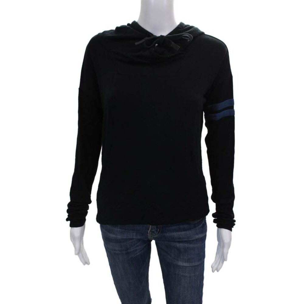 Splits 59 Women Cowl Neck Black Modal Pullover Long Sleeve Size S
